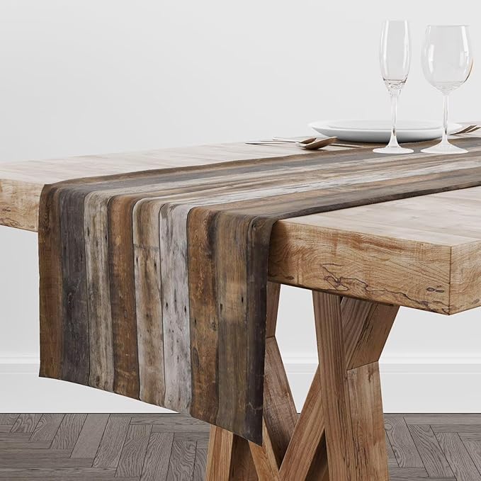 Rustic Wooden Table Runner Barn Door Wood Board Western Vintage Farmhouse - Image 2