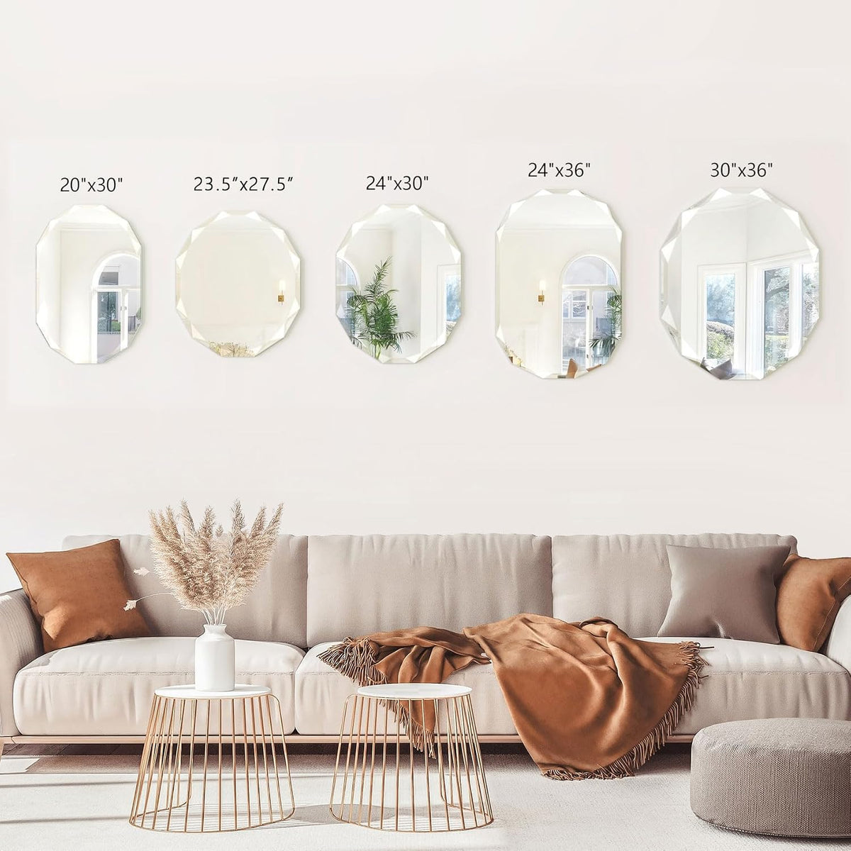 23.5x27.5 inch bathroom mirrors for over sink, round, side view