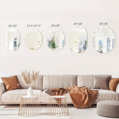 23.5x27.5 inch bathroom mirrors for over sink, round, side view