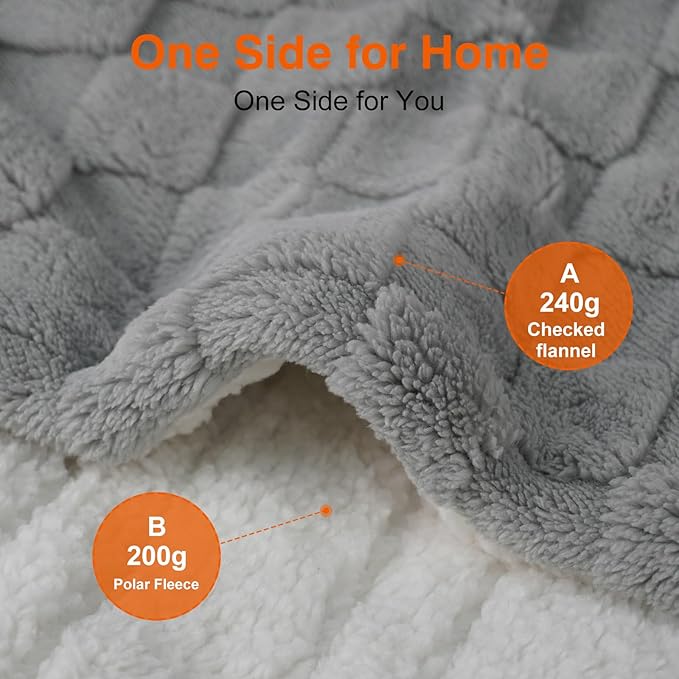 Electric Blanket, Soft Checked Flannel Fast Heating Blanket - Image 2