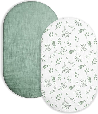 Bassinet Sheet for Baby Boy and Girl 2 Pack, Fitted Sheets for Rectangle by Meowcards