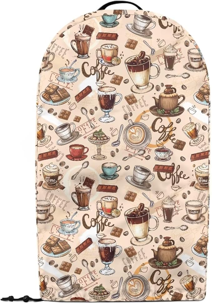 Brown Coffee Themed Patterns Blender Dust Cover Food Processor Cover Coffee - Image 2