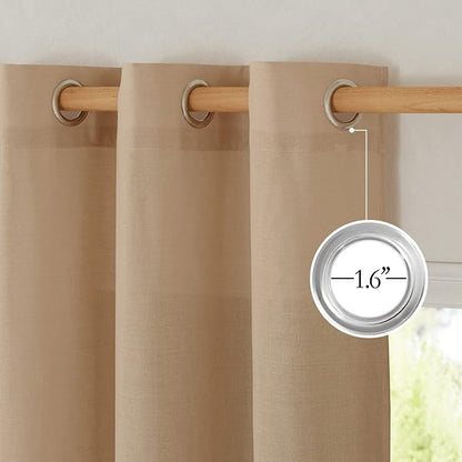 NICETOWN Rustic Linen 132 inch Long Curtains - Image 2
