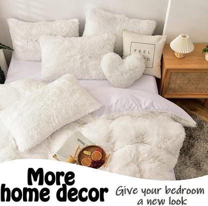 MorroMorn Decorative Pillows Covers, 2 Packs Faux Fur Pillow Cases Standard Size - Image 6