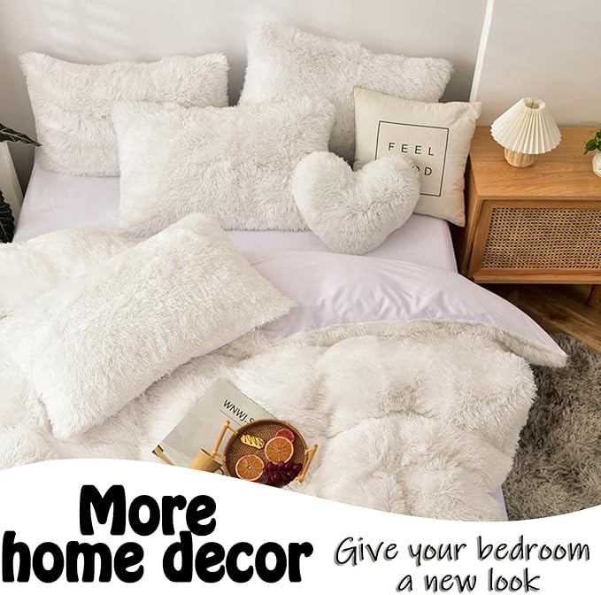 MorroMorn Decorative Pillows Covers, 2 Packs Faux Fur Pillow Cases, Luxury - Image 6
