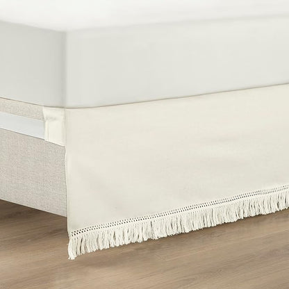 Lush Decor Boho Fringe 15-Inch Tailored Drop Easy Fit Bedskirt by LushDecor