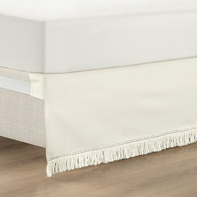 Lush Decor Boho Fringe 15-Inch Tailored Drop Easy Fit Bedskirt by LushDecor