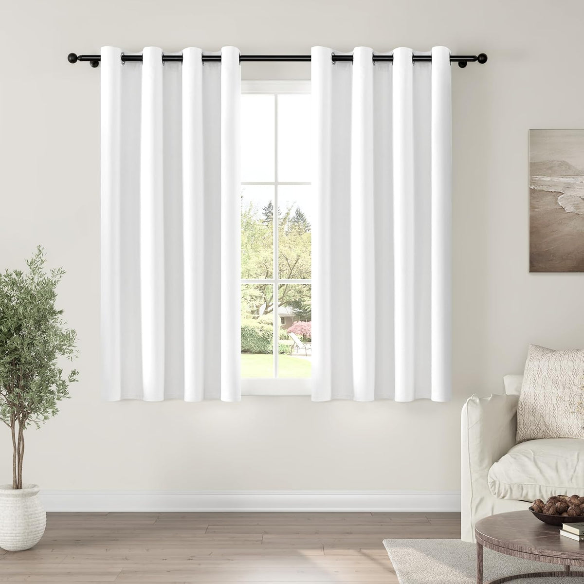 chrisdowa white blackout curtains 63 inches long 2, main product view