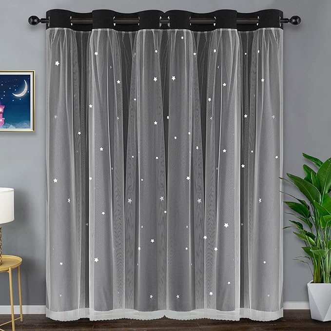 Kinryb Kids Blackout Curtains for Bedroom 84 Inch Long Curtain Mix and Match - Image 2