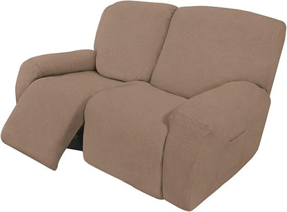 Easy-Going 6 Pieces Recliner Loveseat Stretch Sofa Slipcover Sofa Cover by Easy-Going