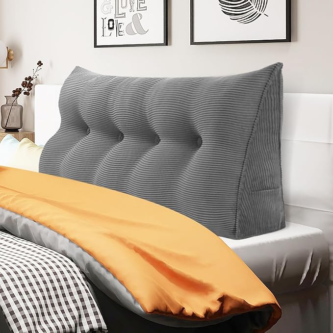 WOWMAX Triangular Headboard Pillow Full Bed Wedge Pillow by WOWMAX