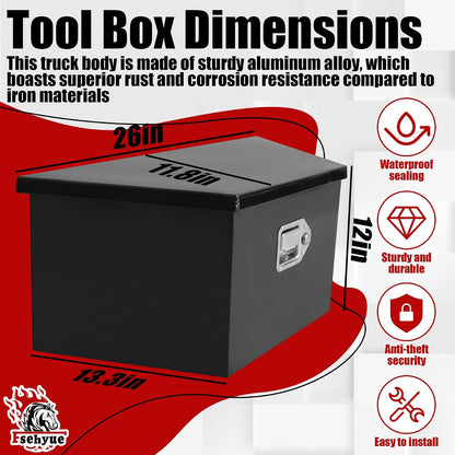 26x13.3x12 inch aluminum trailer tongue tool box heavy shown in use