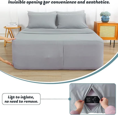 Queen Sheet Set for Air Mattress, 6 Piece Air Bed Sheets Set - Image 2