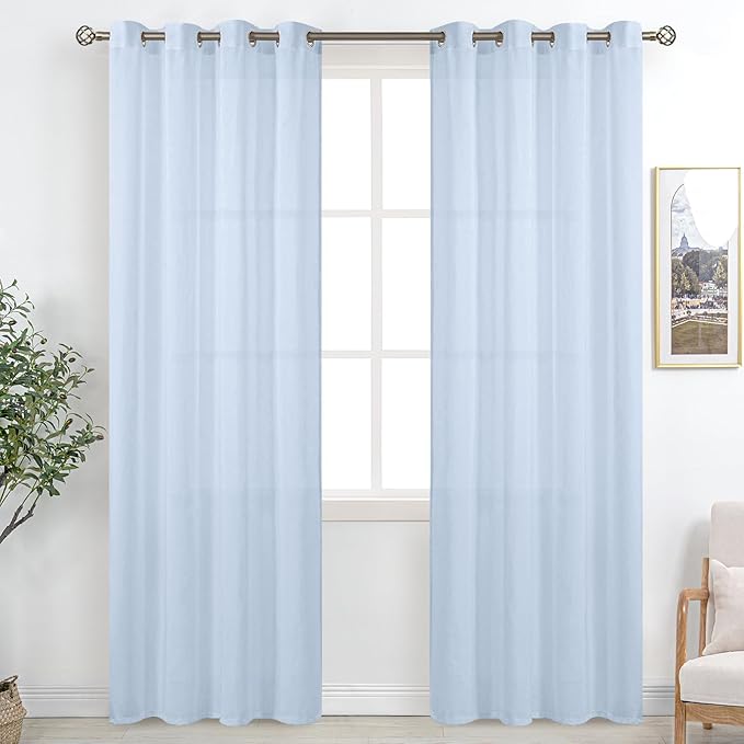 BGment Linen Look Semi Sheer Curtains by BGment