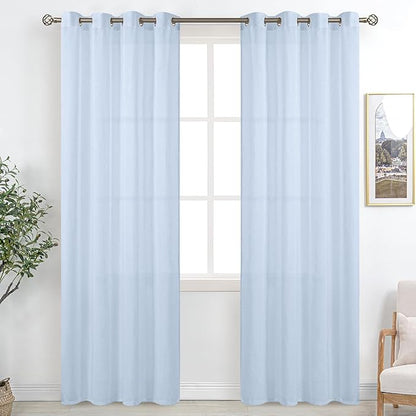 BGment Linen Look Semi Sheer Curtains by BGment