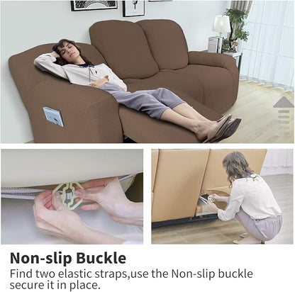 Easy-Going 6 Pieces Recliner Loveseat Stretch Sofa Slipcover Sofa Cover - Image 3