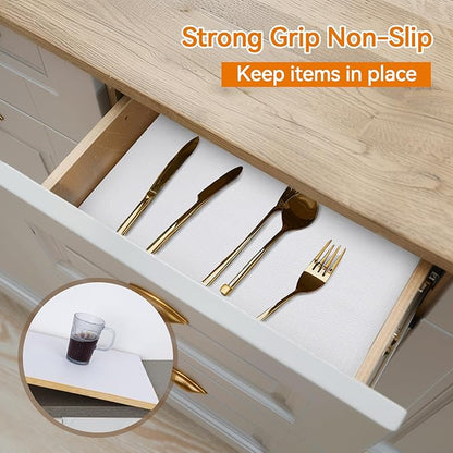 Shelf and Drawer Liner for Kitchen Cabinets Non-Adhesive, Strong Grip Non-Slip - Image 2