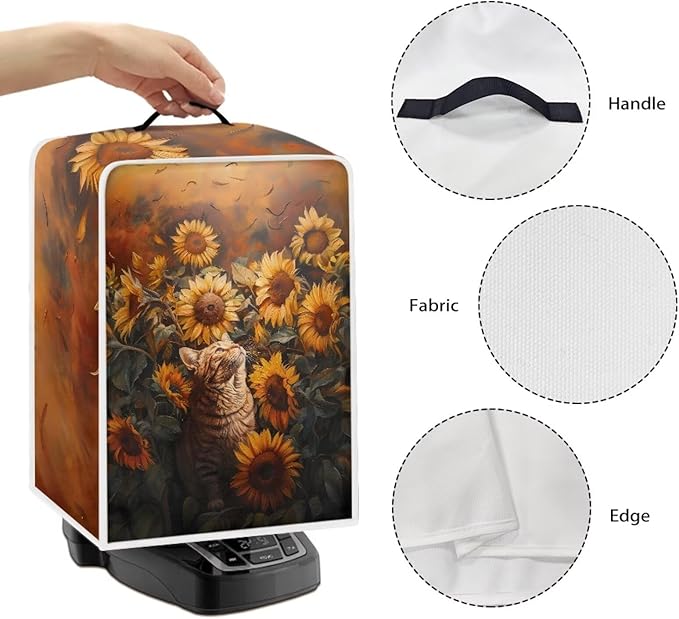 Cute Flowers Cat Coffee Maker Cover - Image 5