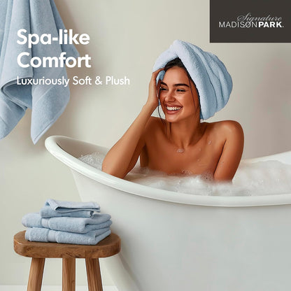 madison park 800gsm 100% cotton bathroom bath towel showing dimensions