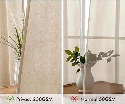 MIULEE Non-See-Through Privacy Linen Curtains 2 Panels, Light Filtering Window - Image 4