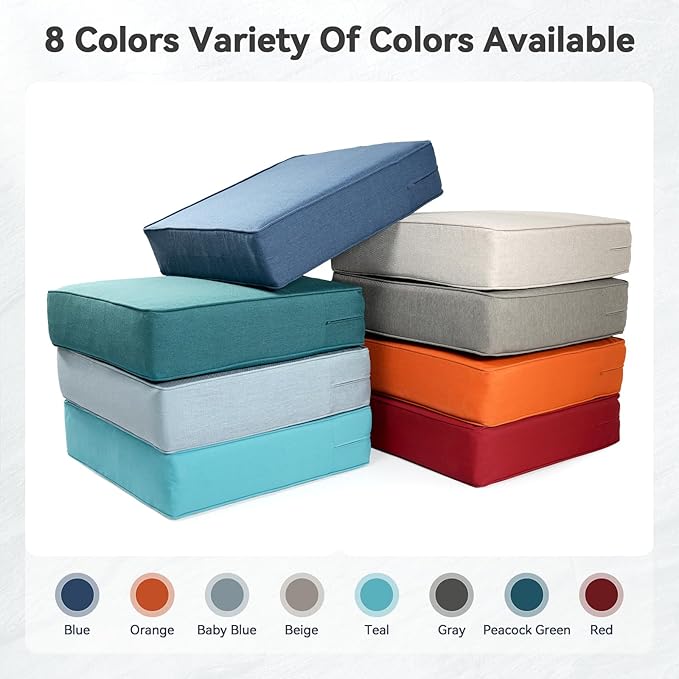 6" Thick Outdoor Cushions 22x24x6, 6-Set Deep Seat Patio Cushions - Image 8