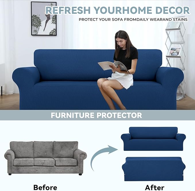 LURKA Stretch Sofa Slipcovers 1 Piece Couch Covers - Image 3