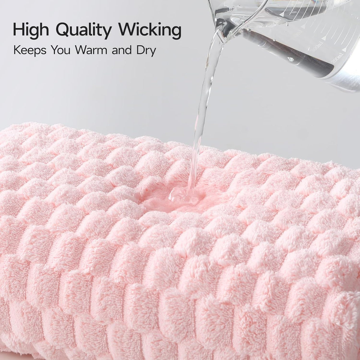 redkiss 4 pack microfiber bath towels, quick dry on a desk or shelf