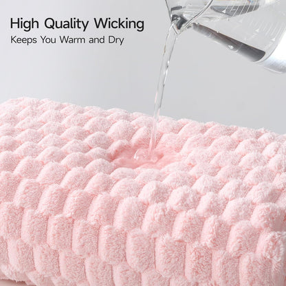redkiss 4 pack microfiber bath towels, quick dry on a desk or shelf