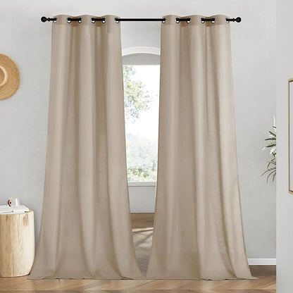 NICETOWN Rustic Linen 96 inch Long Curtains by NICETOWN