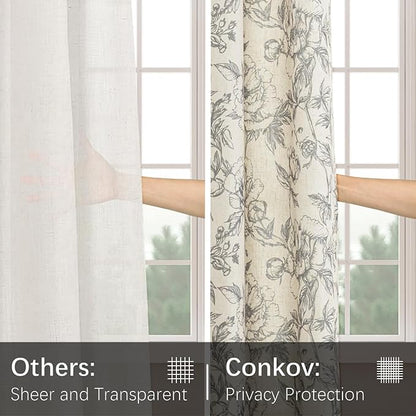 Vintage Floral Curtains 63 Inch Length - Image 4