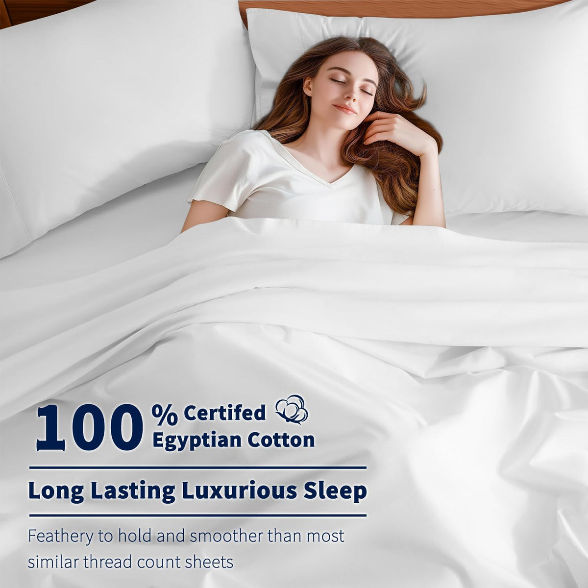 shilucheng 100% egyptian cotton king size sheets set showing dimensions