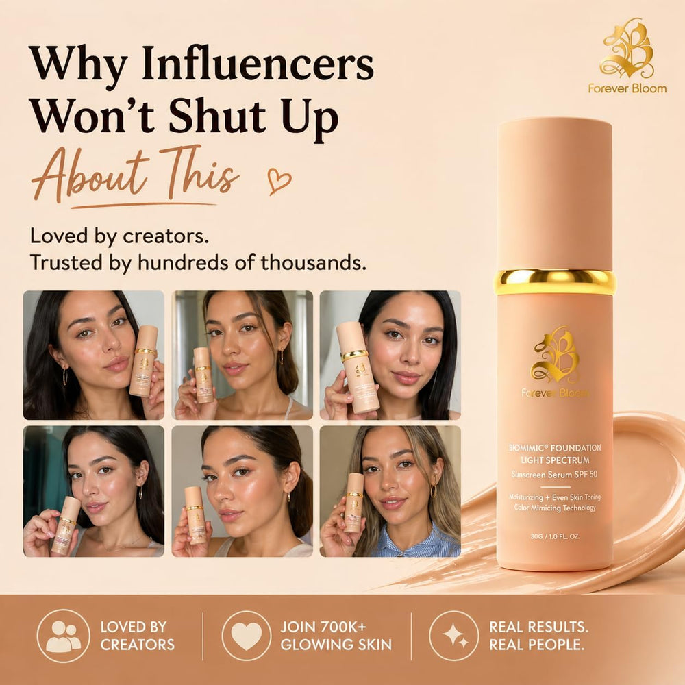Forever Bloom Biomimic 4-in-1 Color Changing Foundation SPF 50, Light