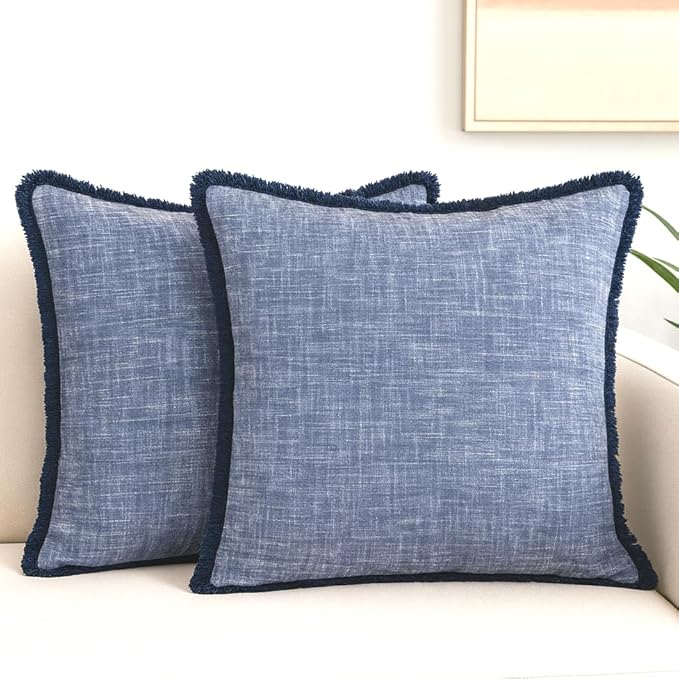 Set of 2 Textured Cotton Throw Pillow Covers - Image 9