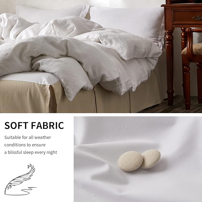 BISELINA French Linen Bed Skirt Split Corner - Image 6