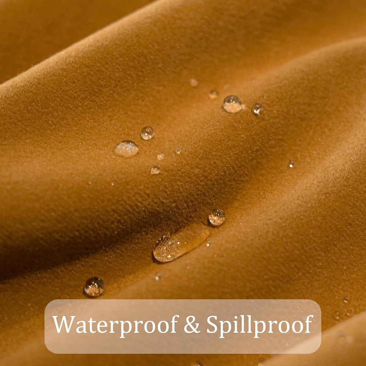 Rectangle Velvet Tablecloth, Waterproof Spillproof Washable Table Cloth, Decorative Farmhouse Table Cover for Dining Kitchen Fall Thanksgiving Halloween Party - 108''x60'', Caramel