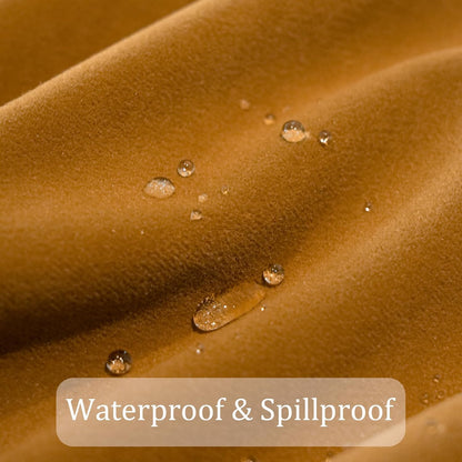 Rectangle Velvet Tablecloth, Waterproof Spillproof Washable Table Cloth, Decorative Farmhouse Table Cover for Dining Kitchen Fall Thanksgiving Halloween Party - 108''x60'', Caramel