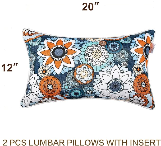 JMGBird 12×20 Inch Outdoor Lumbar Pillows Pack of 2 Waterproof Throw Pillows - Image 6