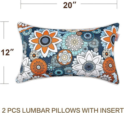 JMGBird 12×20 Inch Outdoor Lumbar Pillows Pack of 2 Waterproof Throw Pillows - Image 6