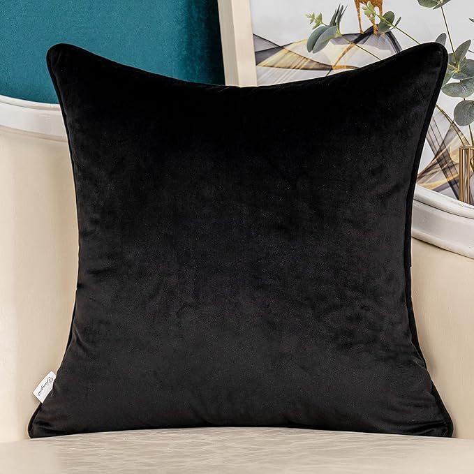 Yangest Black Striped Patchwork Throw Pillow Cover Gold Leather Cushion Cover - Image 2