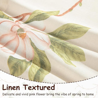 Leeva Pink Floral Printing Kitchen Curtain Valances, Rod Pocket Light Filtering - Image 4