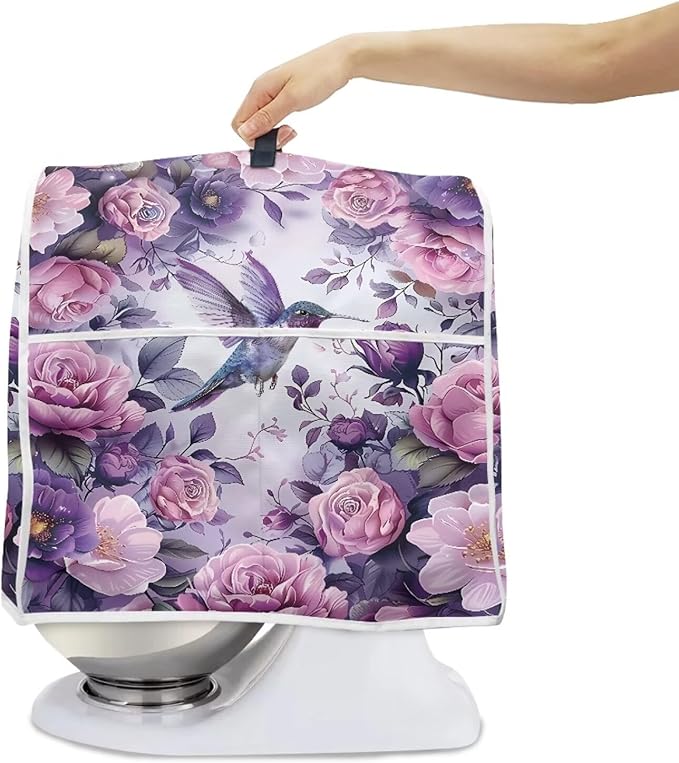 Hummingbird Stand Mixer Cover 4.5-5 Quart Floral Print Kitchen Appliance Covers - Image 6