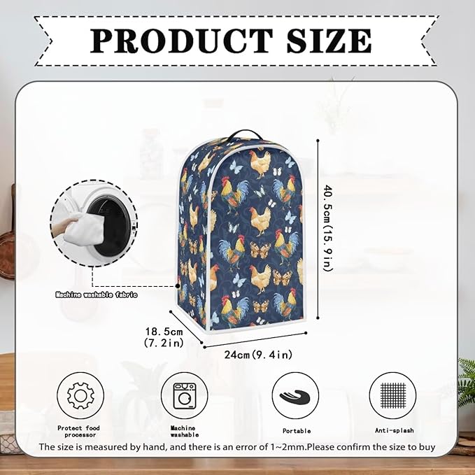 Butterfly Chicken Rooster Blender Dust Cover Stand Mixer Coffee Maker Appliance - Image 6