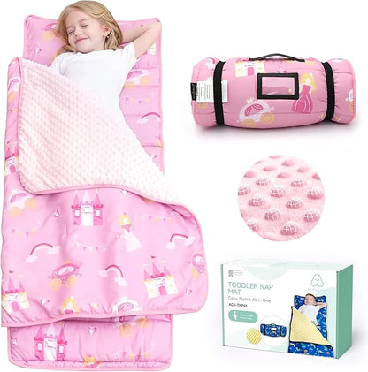 ACRABROS Toddler Nap Mat with Pillow and Blanket, Extra Large Rolled Napping by ACRABROS