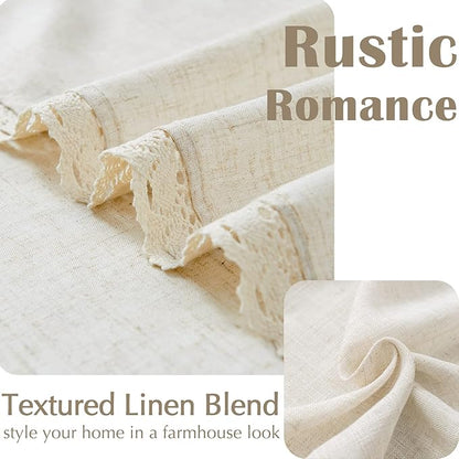 jinchan Linen Curtains for Living Room Bedroom Light Filtering Semi Sheer - Image 5