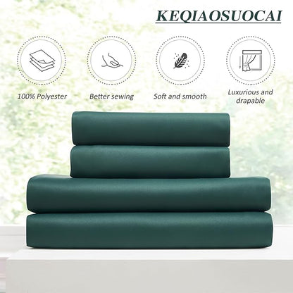 KEQIAOSUOCAI Emerald Hunter Green Curtains 102 Inches Long 2 Panels Set - Image 5