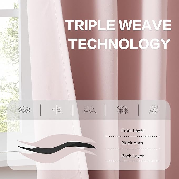 DUALIFE Back Tab and Rod Pocket Curtains 108 Inches Long - Image 4