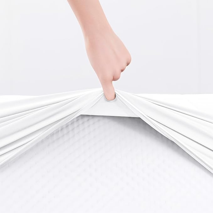 Hearth & Harbor 12 Pack King Size Quilted Fitted Mattress Pad Cover, 100% - Image 8