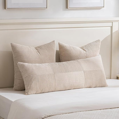 Fancy Homi 2 Packs Tan Big Decorative Throw Pillow Covers 24x24 Inch - Image 5