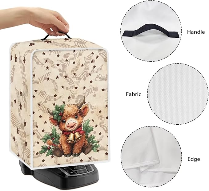 Christmas Coffee Maker Cover, Dustproof Washable Highland Cow Coffee Machine - Image 5