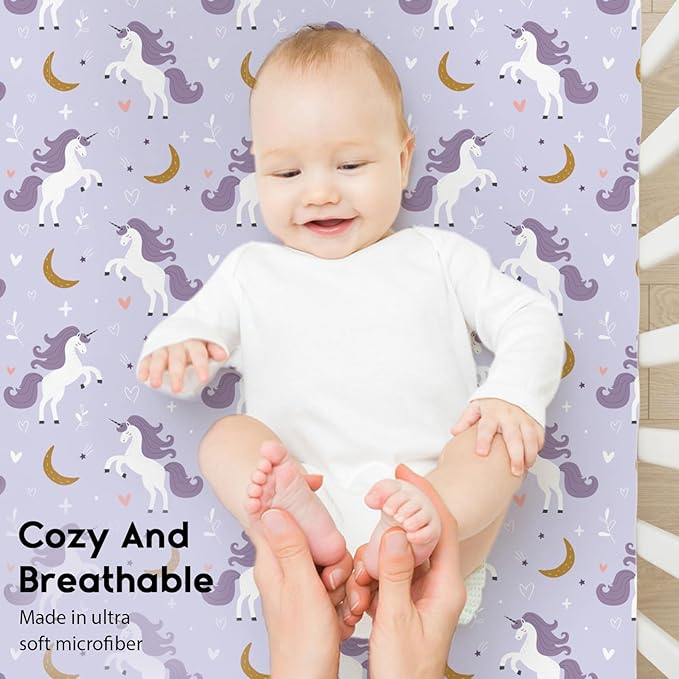 Yoofoss Baby Crib Sheets for Boys Girls, Fitted Crib Sheet 2 Pack for Standard - Image 4